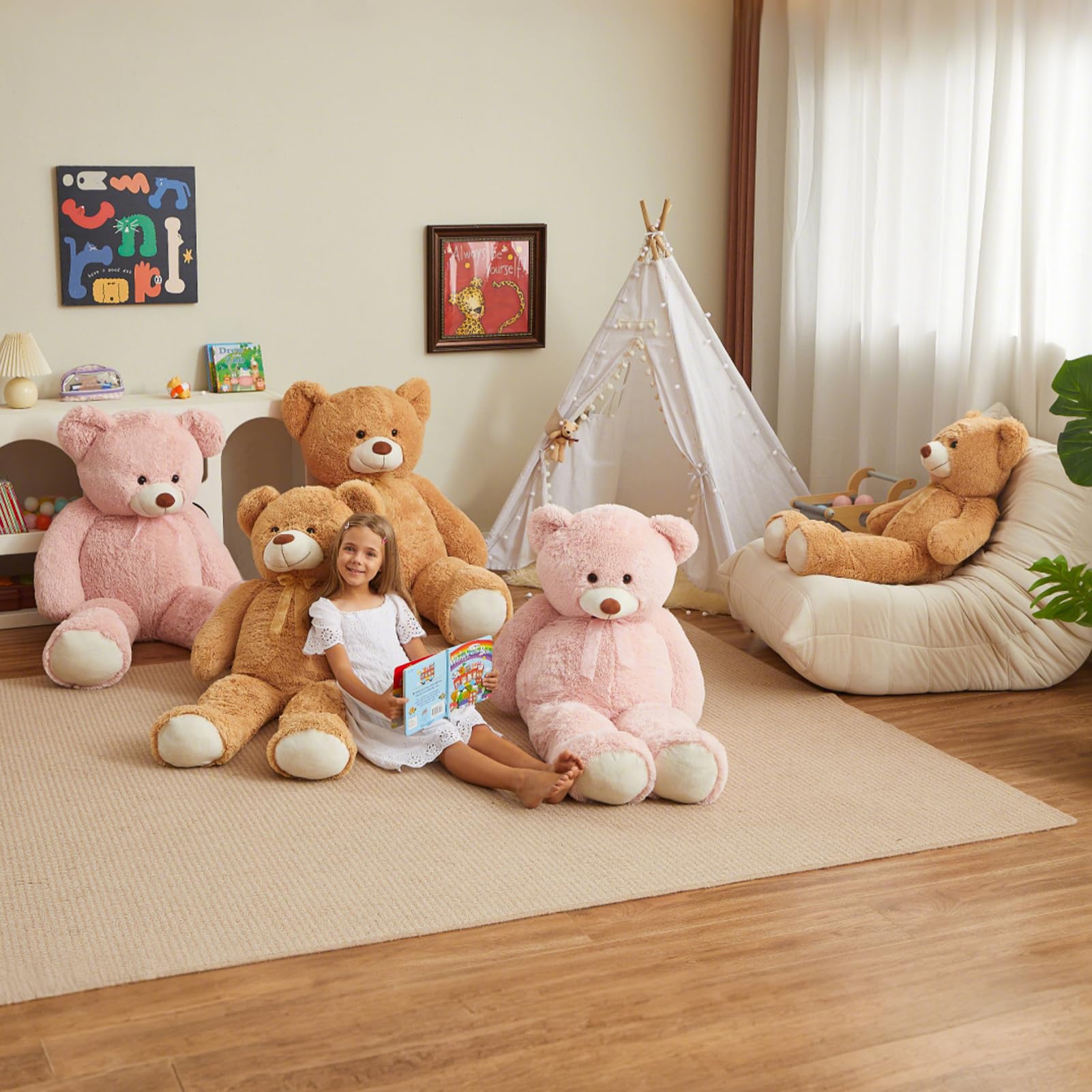 HollyHOME 48-inch bear beside a child to show scale