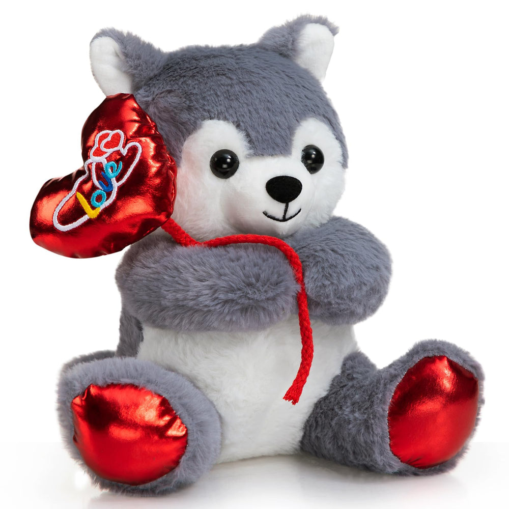 HollyHOME husky decorative plush for Christmas and holiday decor.