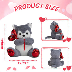 HollyHOME husky plush with PP cotton fill for durability and comfort.