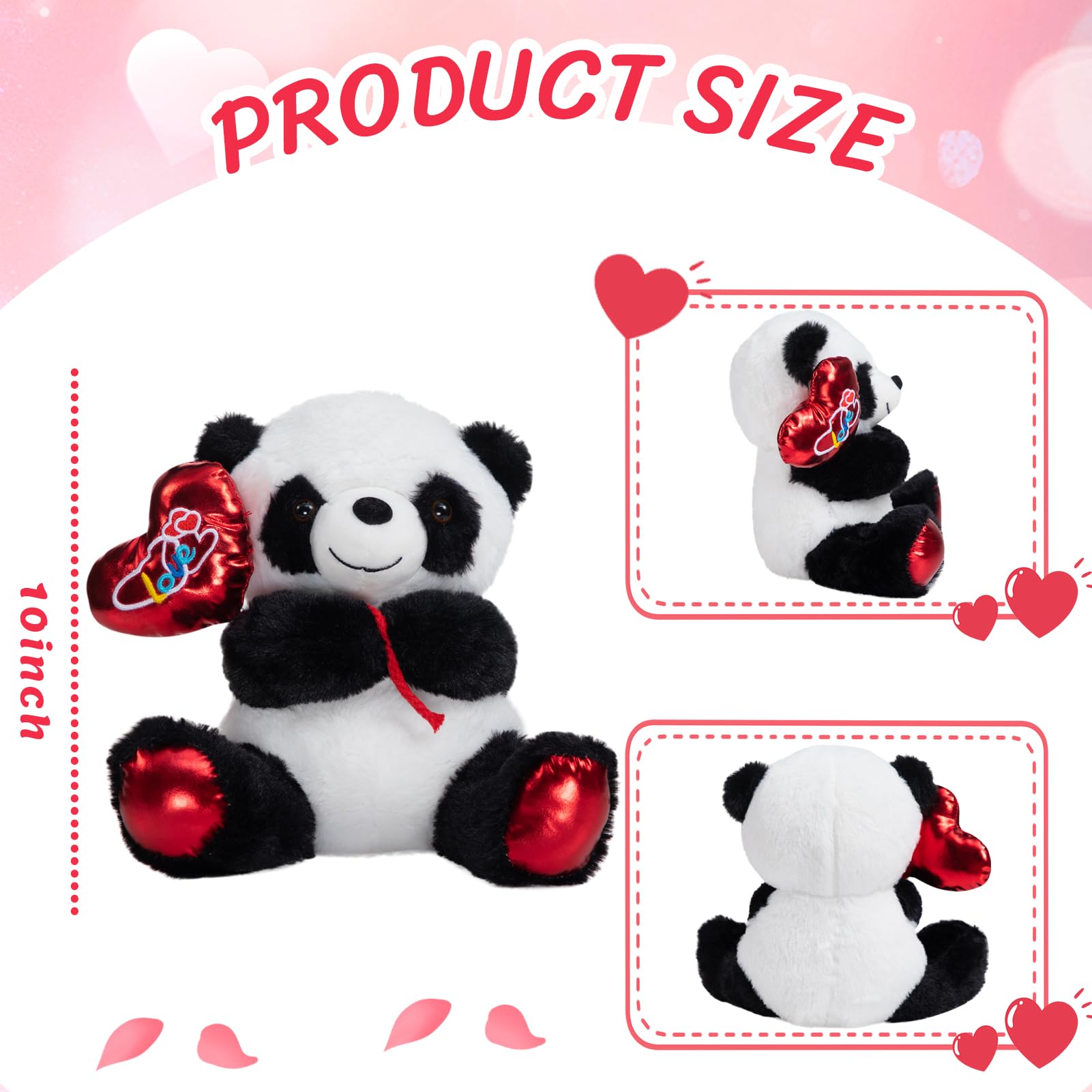 HollyHOME panda plush close-up shows soft, durable fabric and stitching.