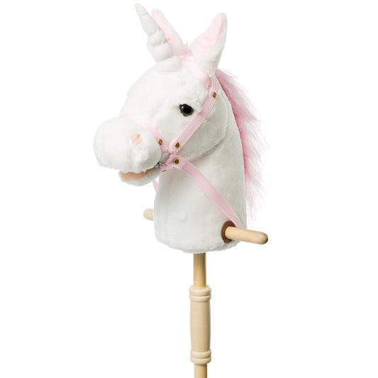 HollyHOME plush unicorn stick horse full length for imaginative play