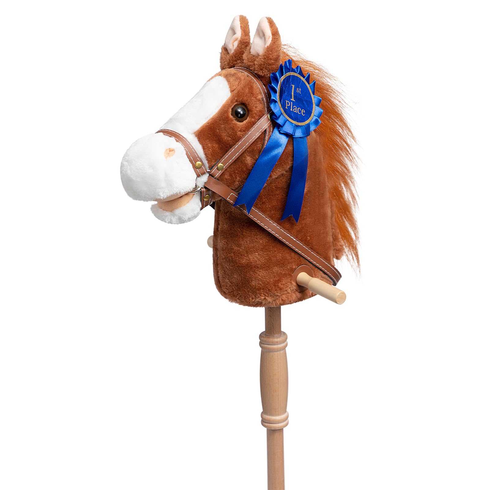 HollyHOME brown plush pony companion for outdoor adventures.