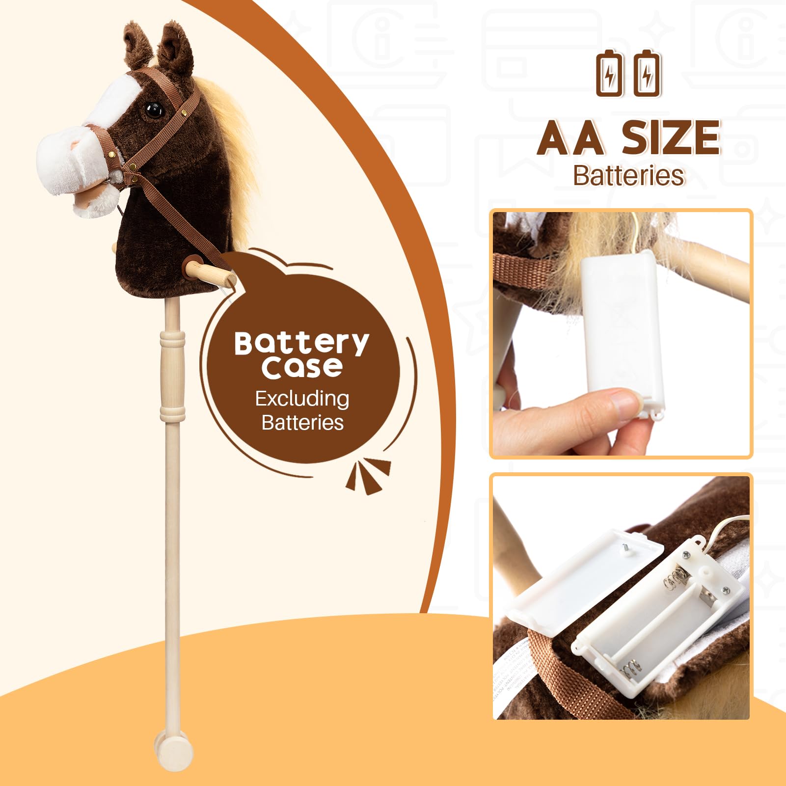 HollyHOME 36-inch tall stick horse ideal for growing kids.
