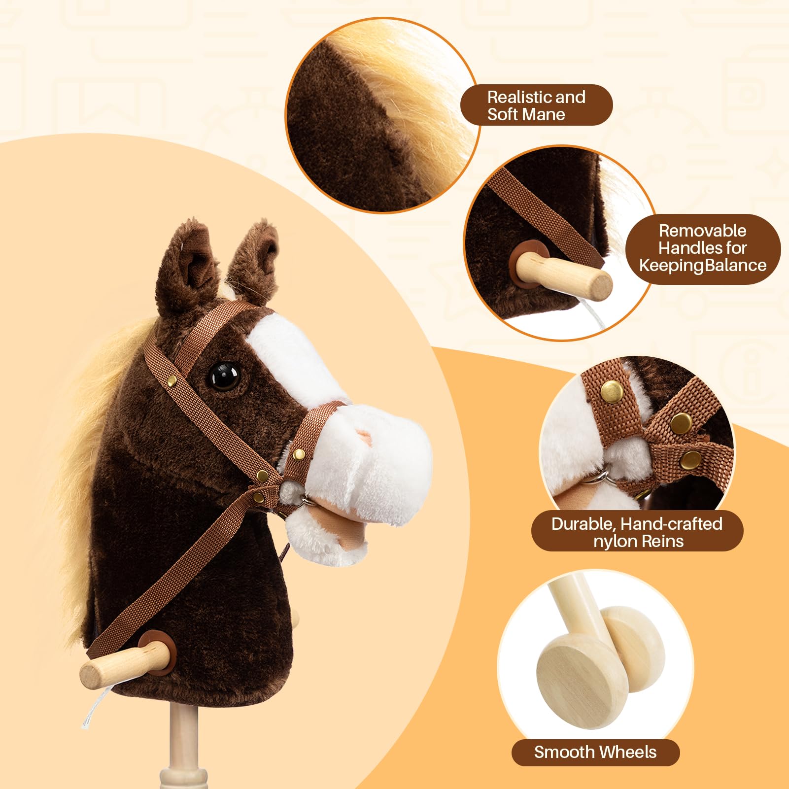 HollyHOME ears trigger neighing and galloping sounds for realism.