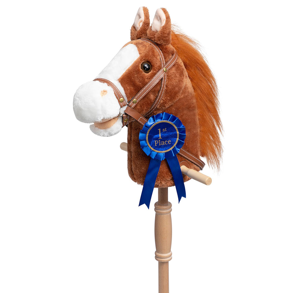HollyHOME stick horse head plush, soft and fluffy for imaginative pretend riding.