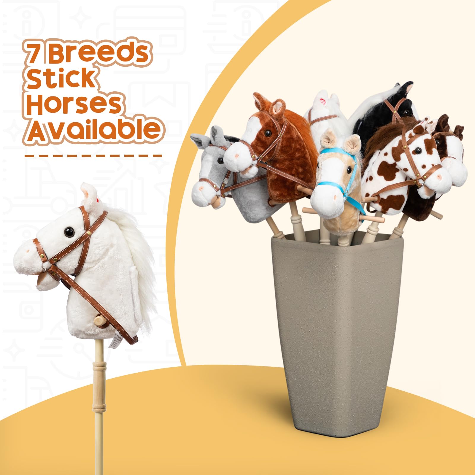 HollyHOME stick horse plush assembly image for quick setup