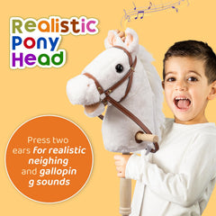 HollyHOME stick horse plush body showing cuddly material for safe fun