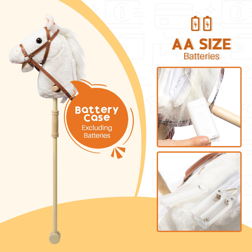 HollyHOME stick horse plush children playing scene demonstrating balance