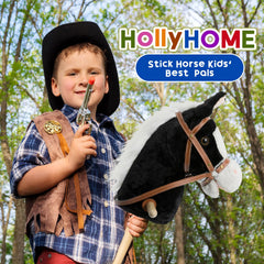 HollyHOME stick horse plush wheels enable smooth indoor and outdoor rolling.