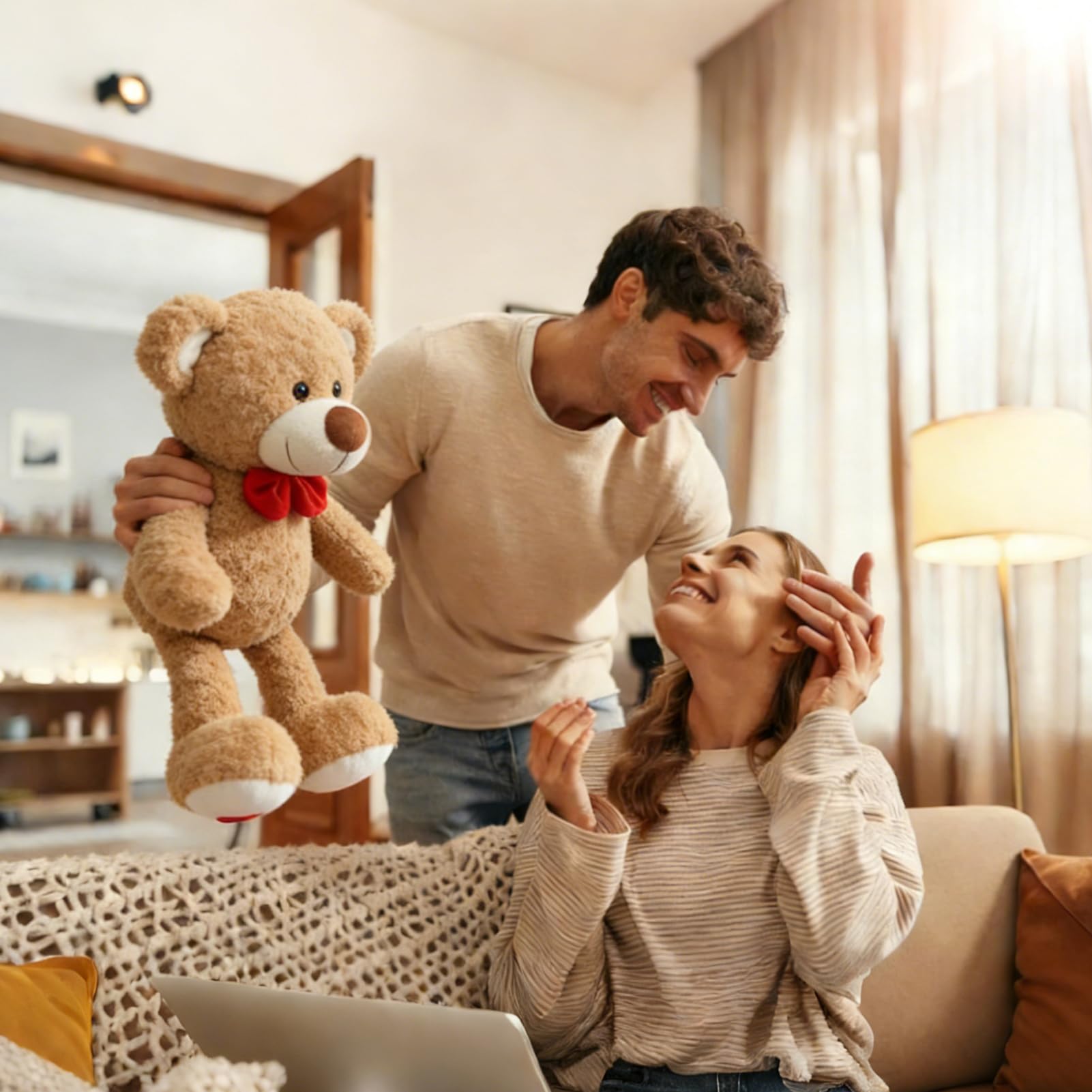 HollyHOME teddy bear heart patches on feet for playful detail