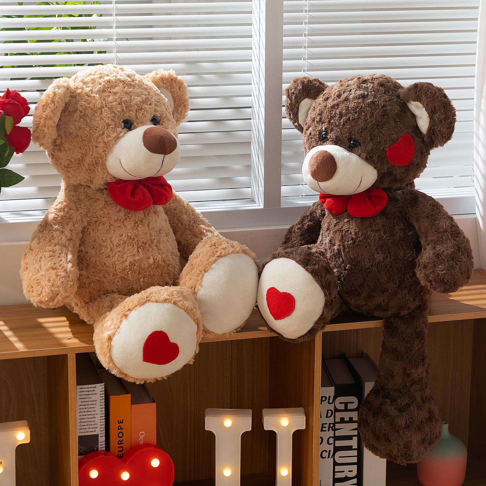 HollyHOME teddy bear heart patches on cheeks add charm