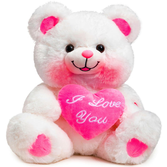 HollyHOME teddy bear heart white, ideal for cuddles and keepsake memories