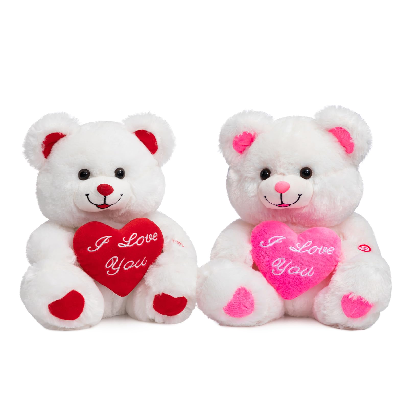 HollyHOME teddy bear pink nose and ears, charming detail for kids