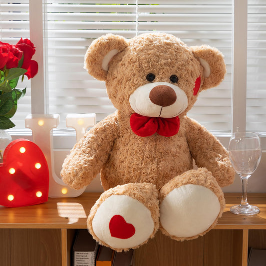 HollyHOME teddy bear with red bow detail for gift appeal
