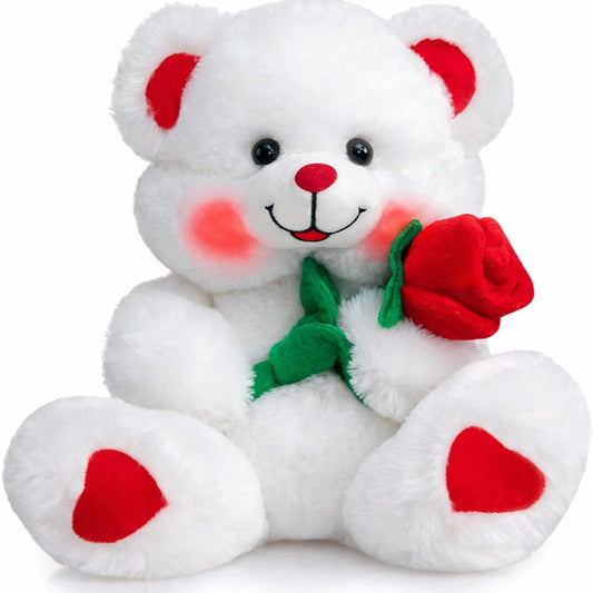 HollyHOME teddy bear with rose for heartfelt Valentine gift and keepsake