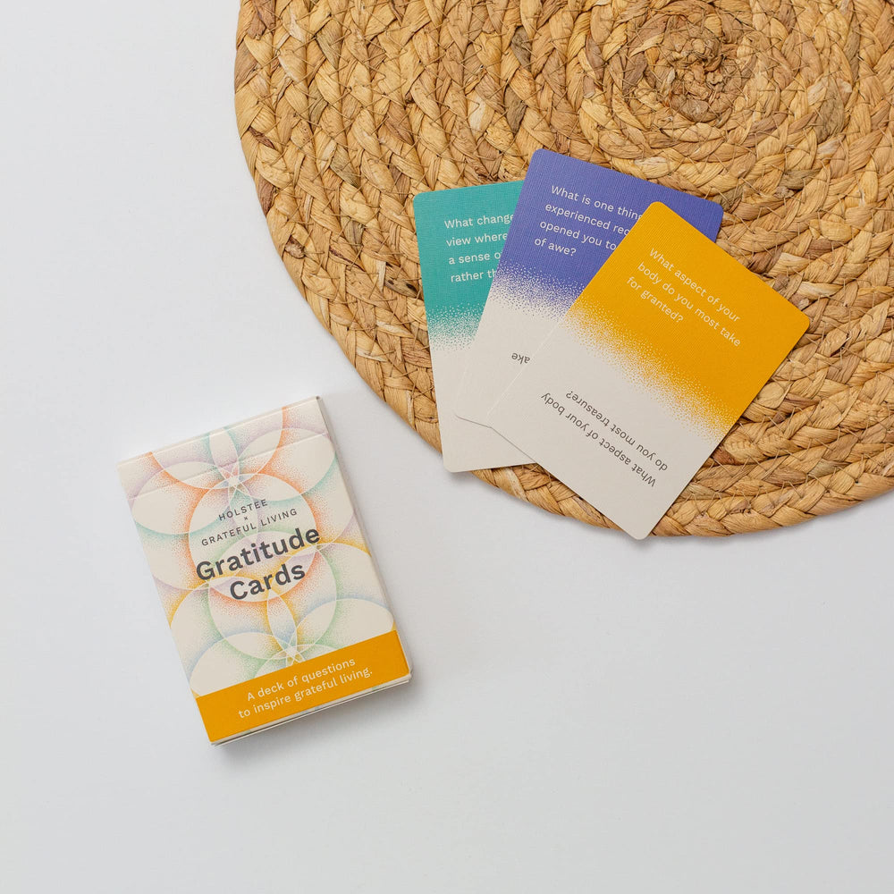 Holstee Gratitude Cards pocket-size: pocket-friendly prompts for on-the-go gratitude practice.