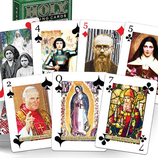 Holy Playing Cards Saints Edition 55-card deck with vibrant saints for faith-filled game nights.