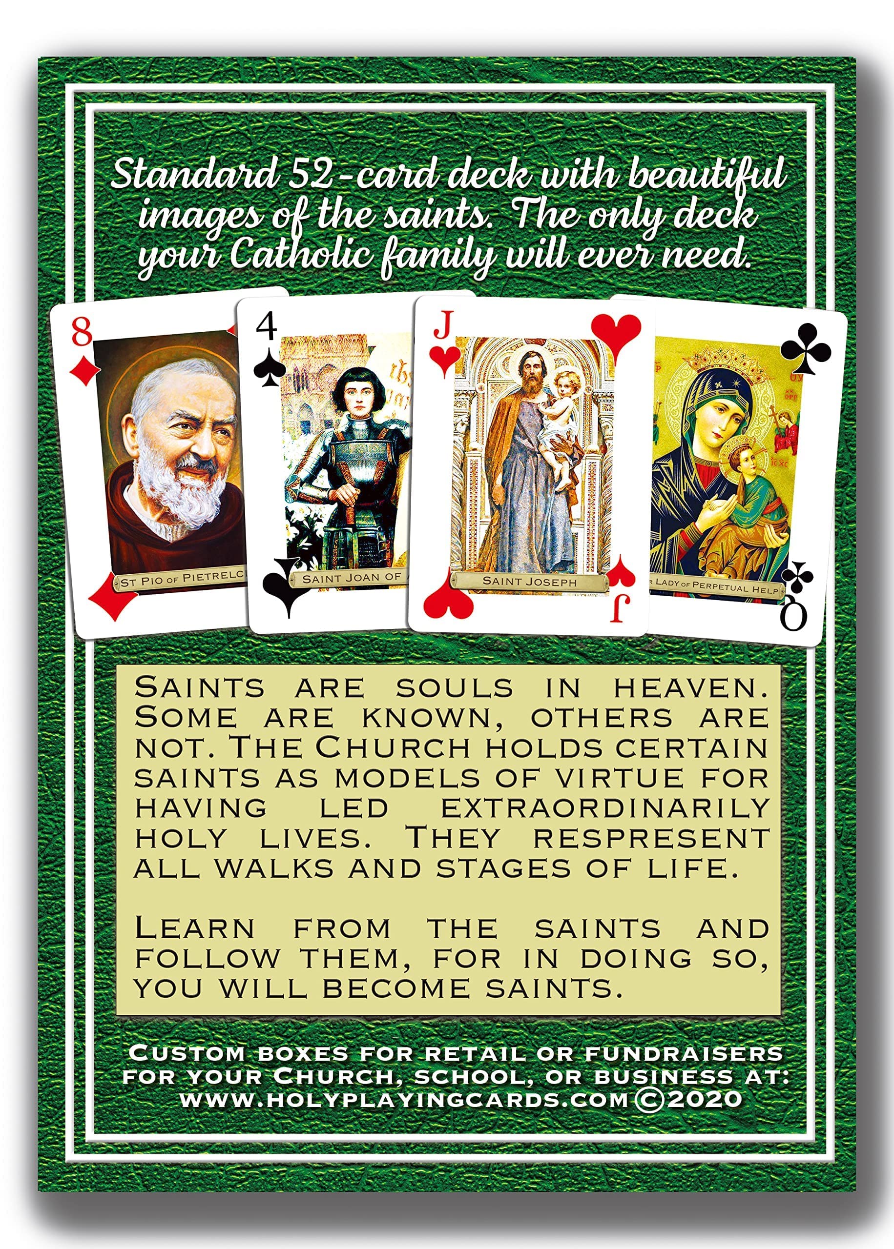 Holy Playing Cards Saints Edition supports Catholic charities through a purchase.