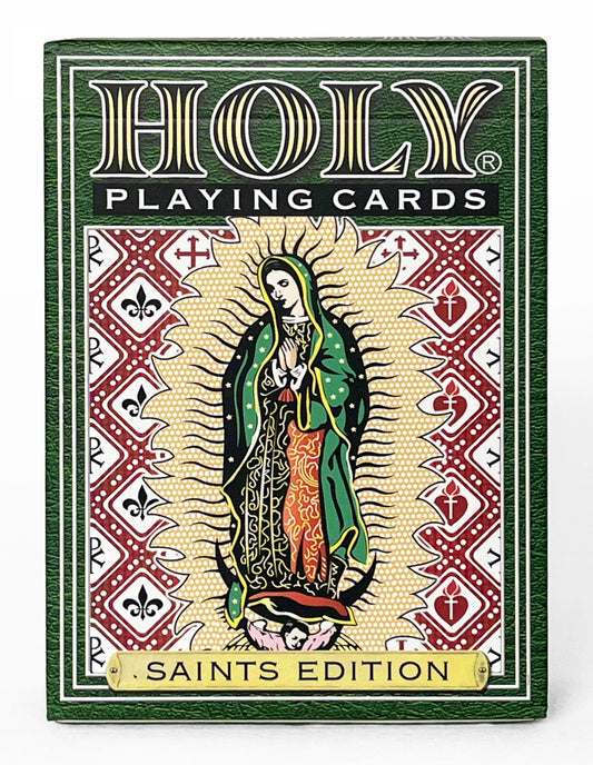 Holy Playing Cards Saints Edition QR saint bios linking learning and family discussion.