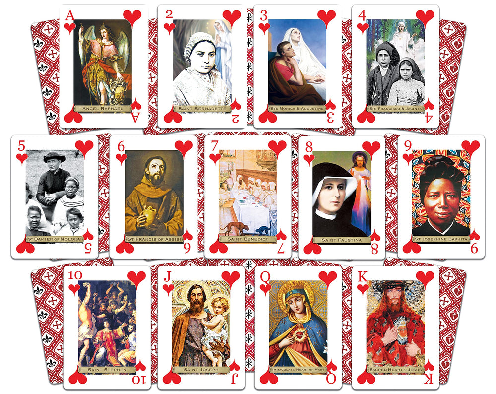 Holy Playing Cards Saints Edition ultra-thick cardstock for durable, long-lasting use.
