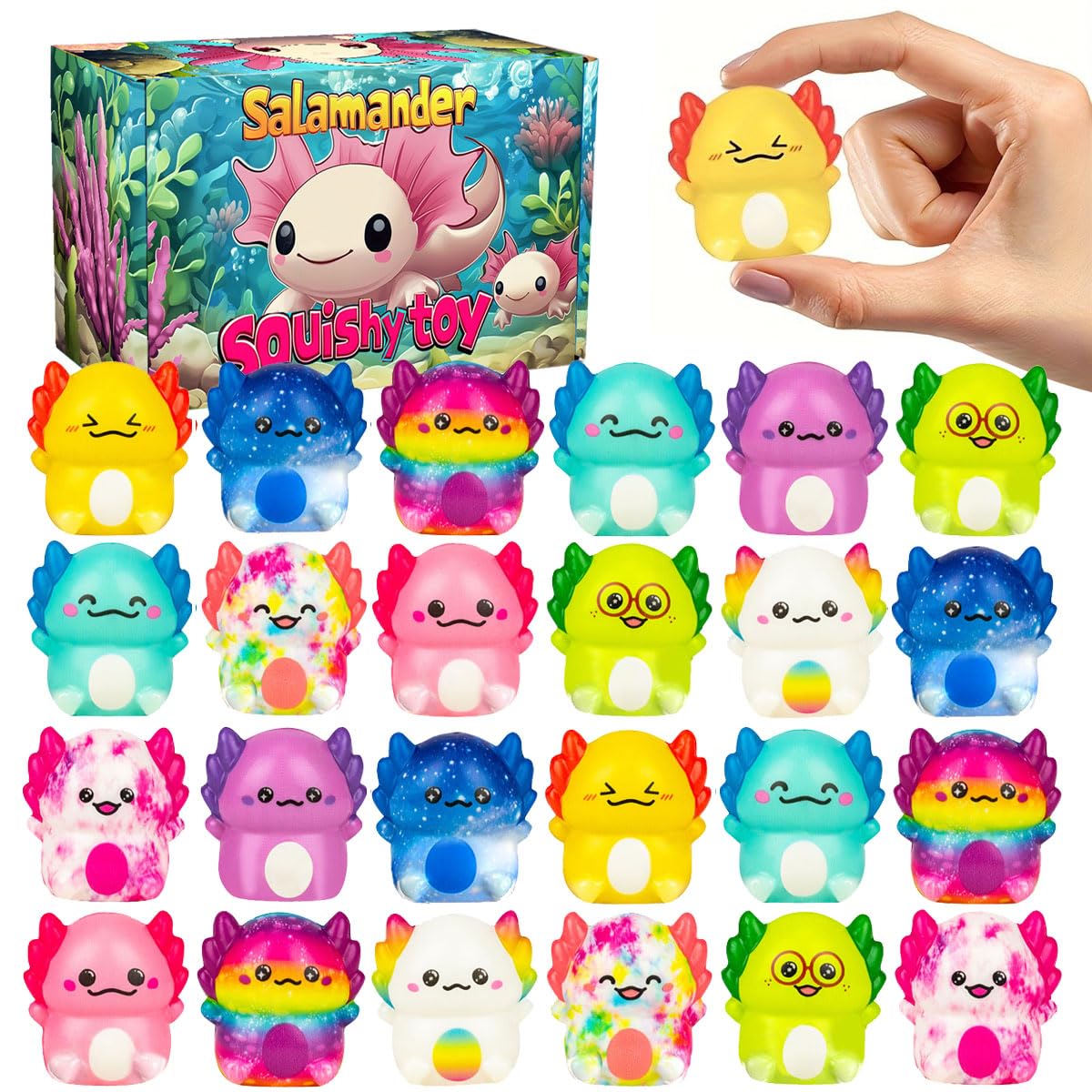 Holydeck axolotl slow squishy toy closeup highlights soft texture for calming play