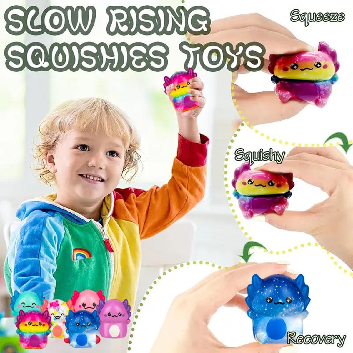 Holydeck axolotl slow squishy toy pile emphasizes value for party favors and rewards