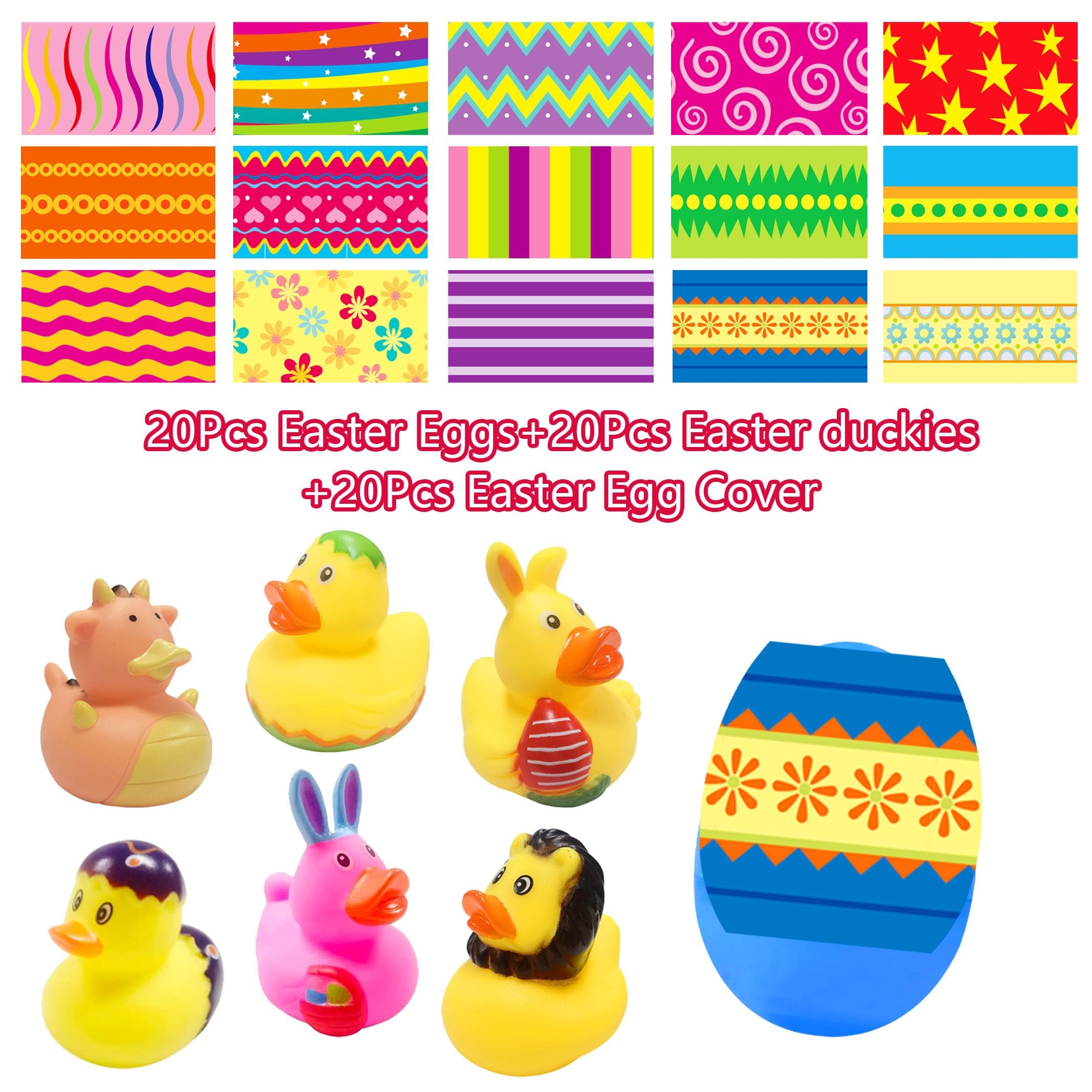 Holydeck Easter eggs with duck toys ideal for baskets and hunts
