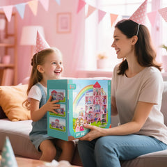 HOLYFUN dollhouse swimming pool area invites sunny water-themed pretend adventures.