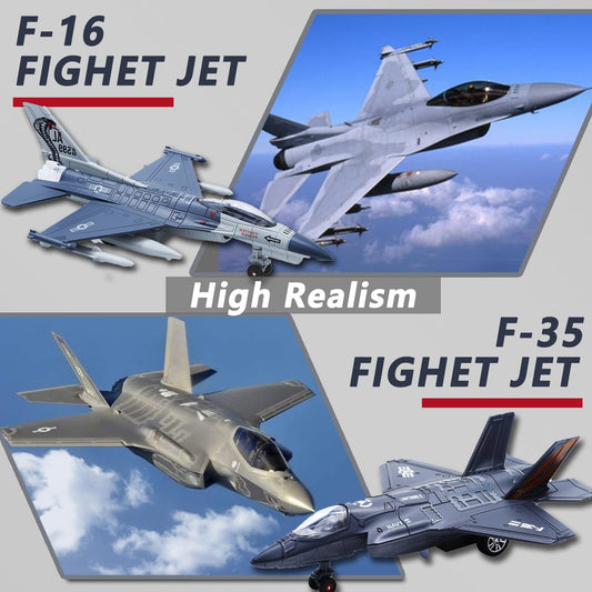 HOLYFUN Diecast jet pull-back action fuels hands-on speed play.