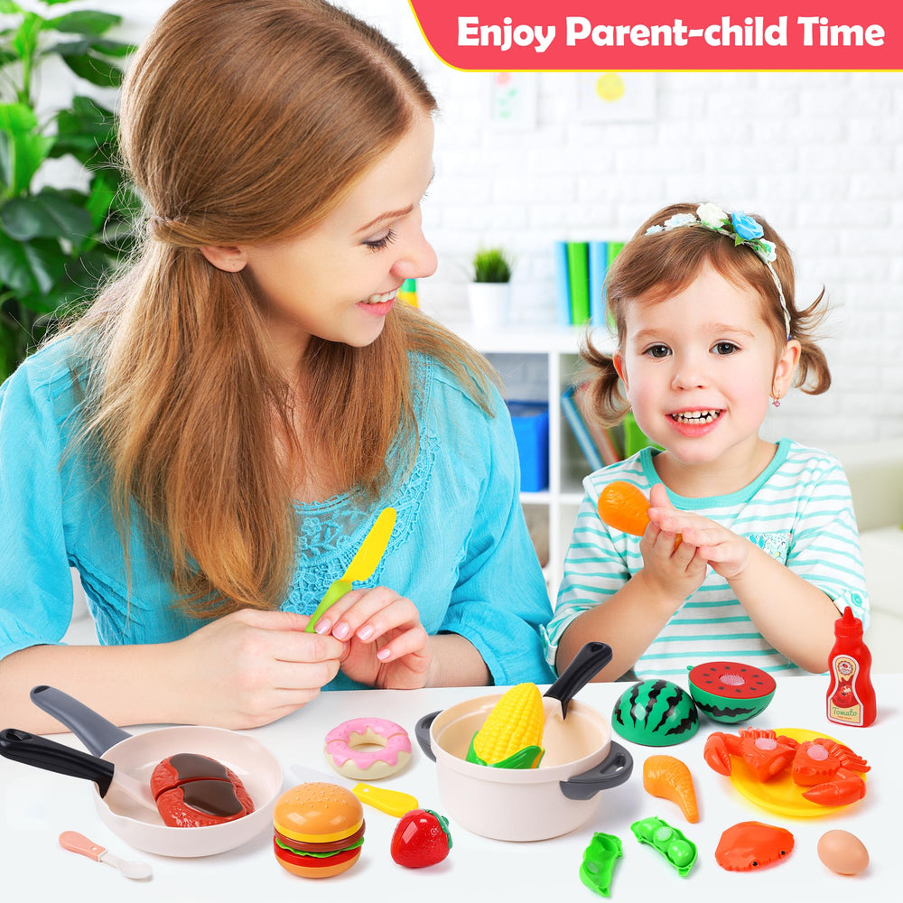 HOLYFUN educational kitchen toy set supports creative thinking during pretend play.