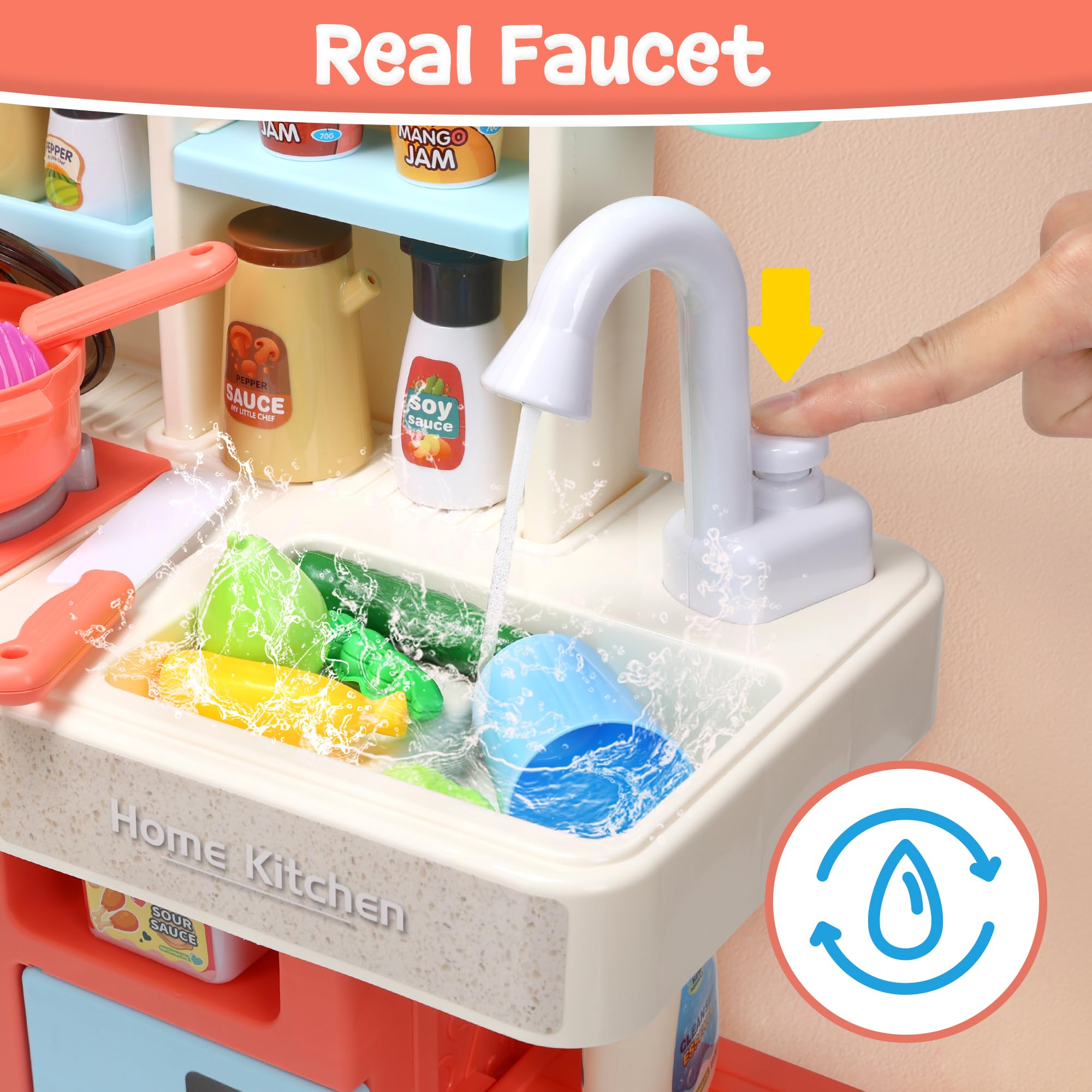 HOLYFUN kitchen playset includes cookware for hands-on imaginative cooking