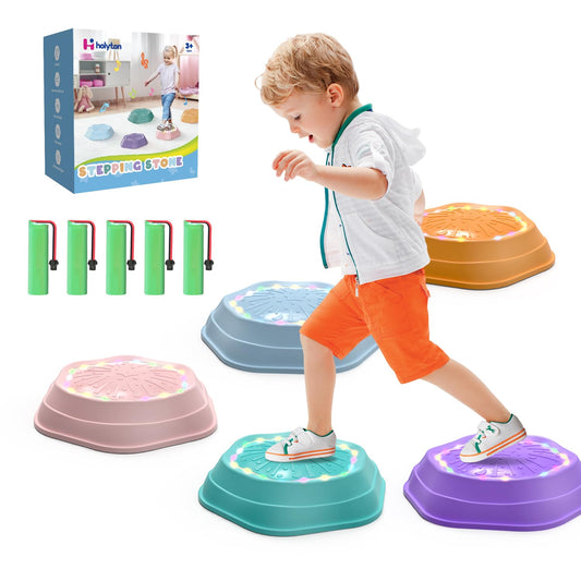 Holyton Music Light-Up Stepping Stones pink glow for sensory play