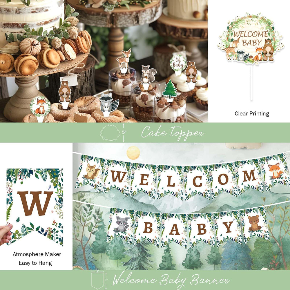 Hombae forest animal cupcake toppers for charming desserts.