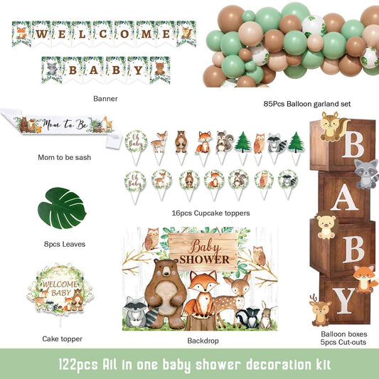 Hombae Welcome Baby banner marking the forest-themed entrance.