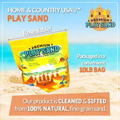 Kids in a sandbox playing with Home and Country USA Play Sand for creative building.