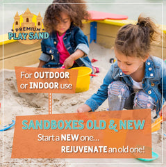 Home and Country USA Play Sand spread on a sunny beach setup for outdoor fun.