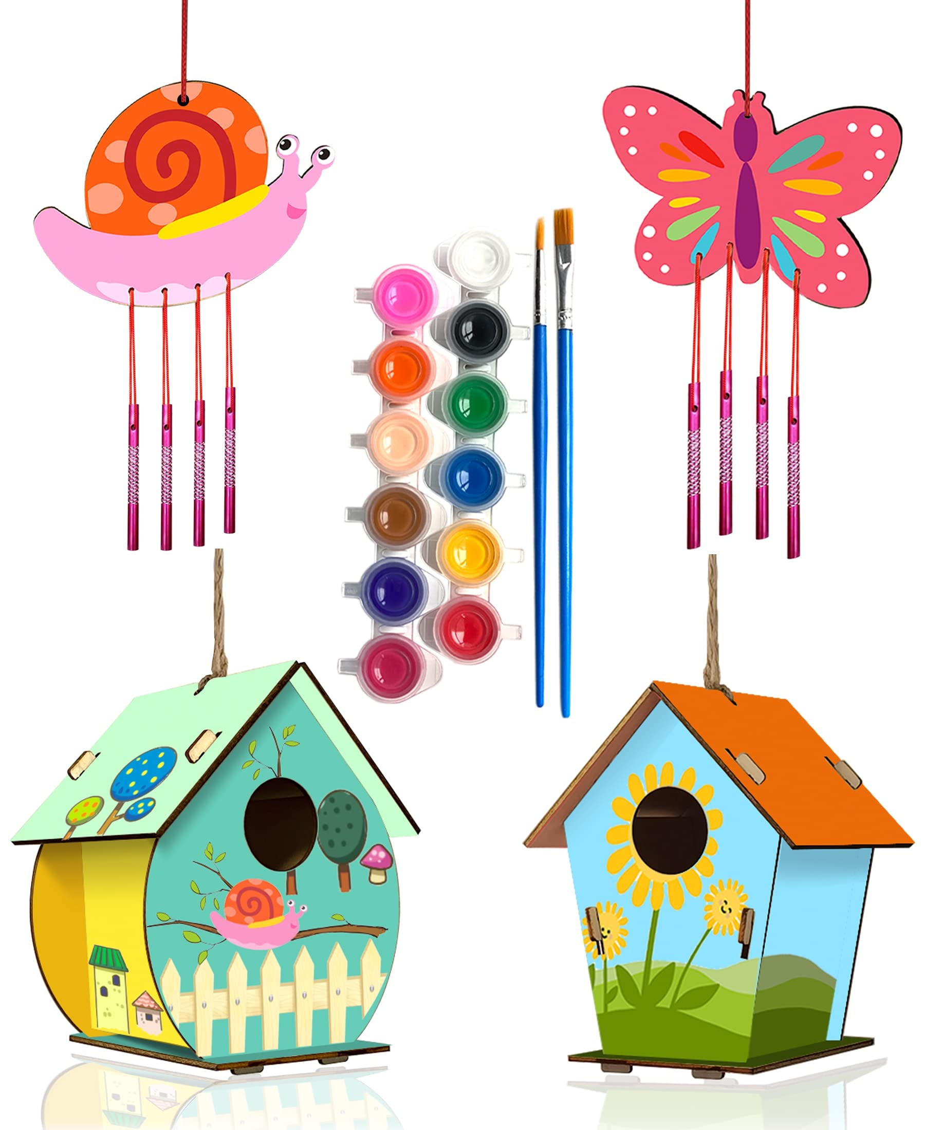 Home Composer bird house kit in color box, perfect gift for kids' creative play.