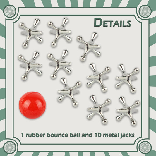 Home-X Jacks red rubber ball for responsive bounces during play.