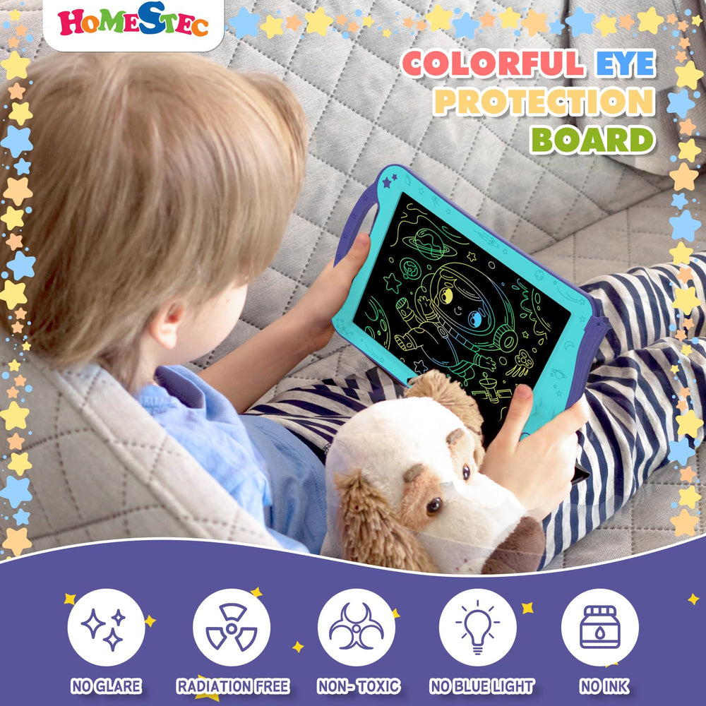 HOMESTEC Astrodraw long battery life; CR2025 lasts months for uninterrupted doodling.