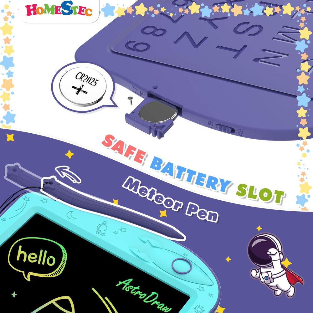 HOMESTEC Astrodraw one-touch-erase; quick clearing keeps creativity flowing for multiple sketches.