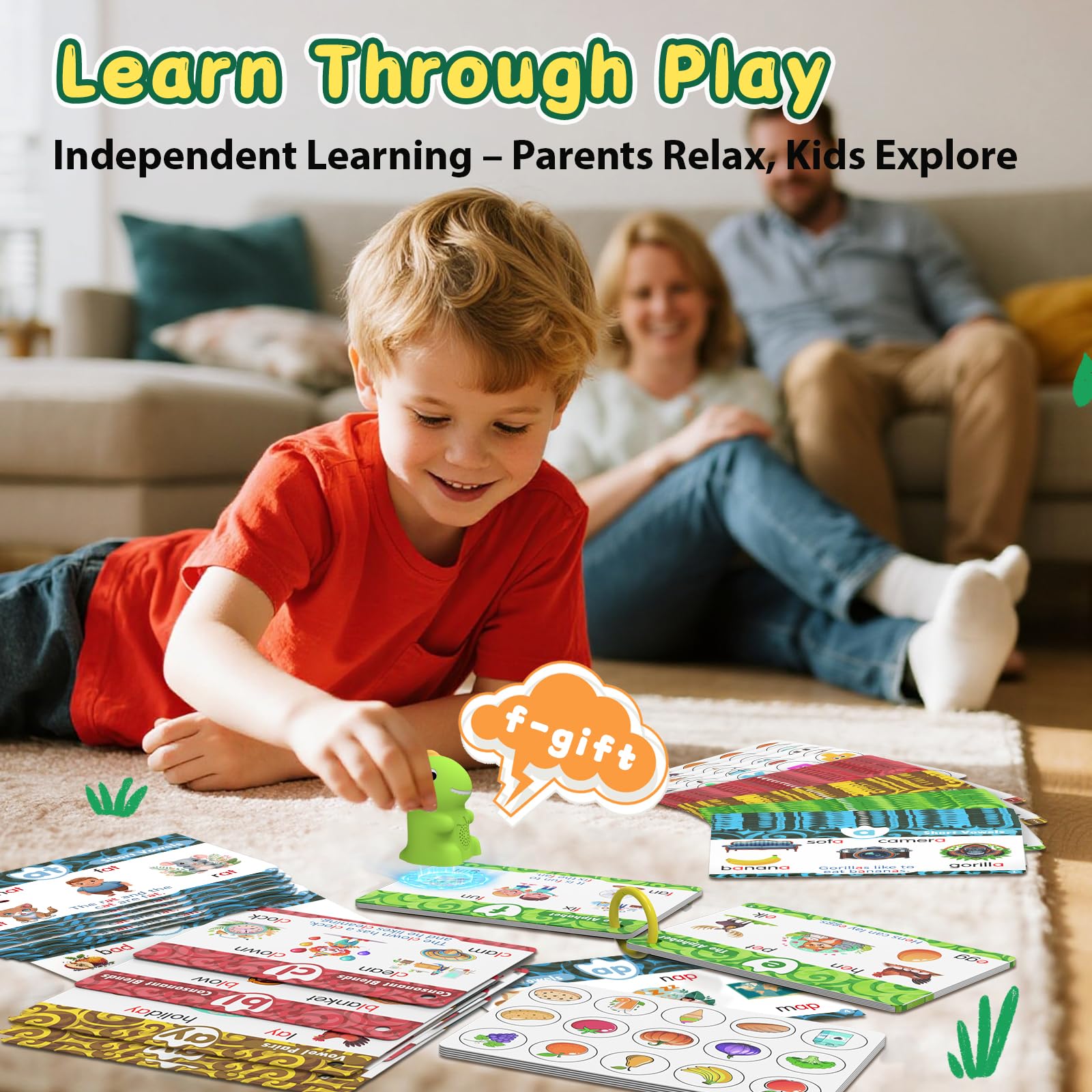 HOMESTEC color-coded phonics cards help kids learn letters and sounds with easy level progression