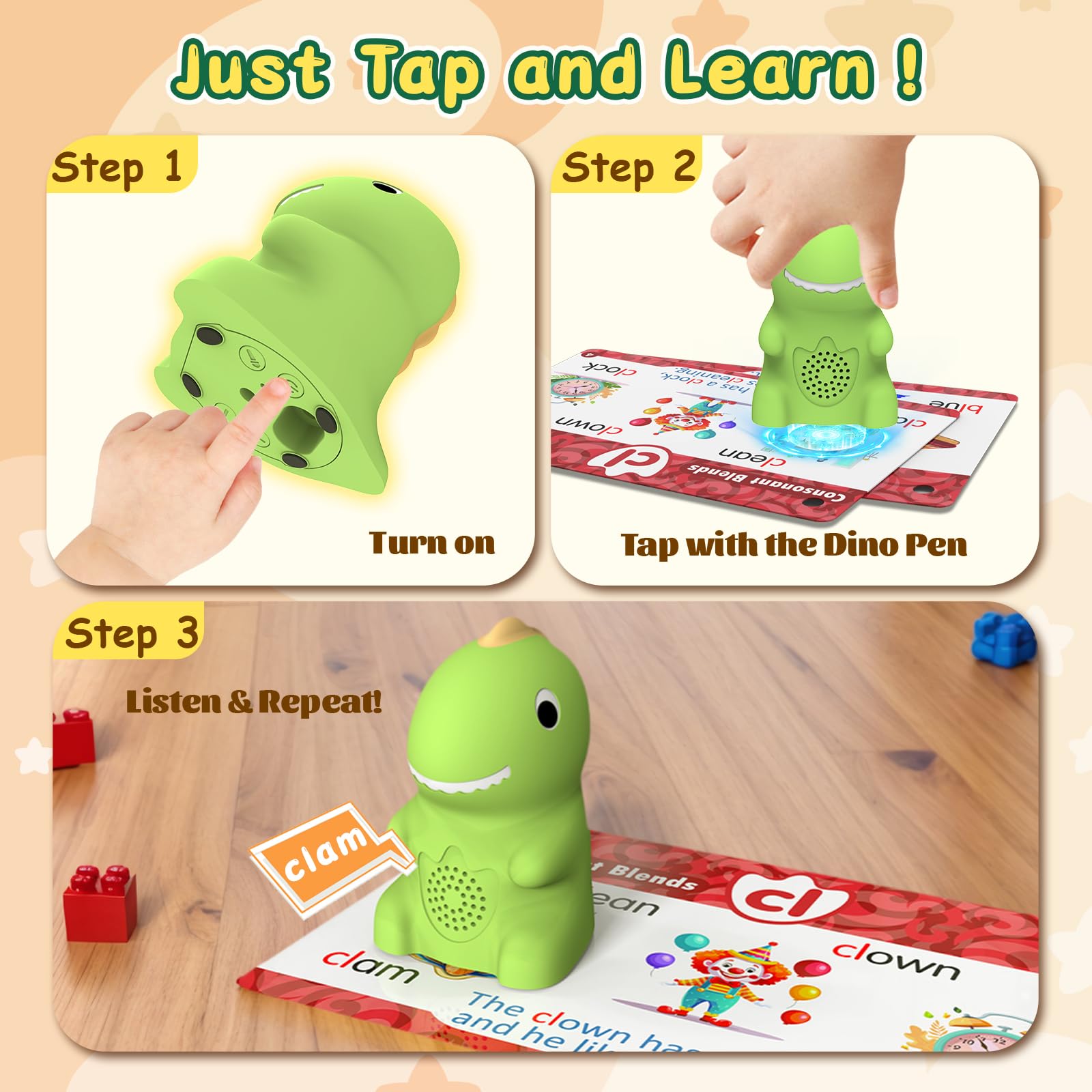 HOMESTEC rechargeable Dino Pen with Type-C charging keeps learning sessions uninterrupted