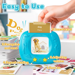 HOMESTEC Toddlers cards present 288 words to expand vocabulary through vivid imagery.