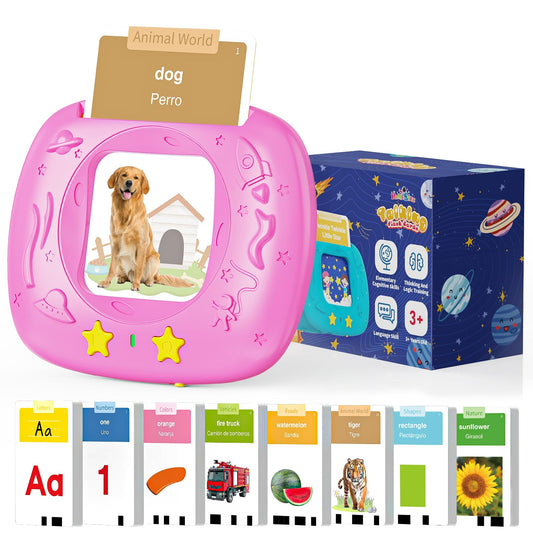 HOMESTEC Toddlers flash cards English Spanish words with vivid visuals to build bilingual vocabulary.