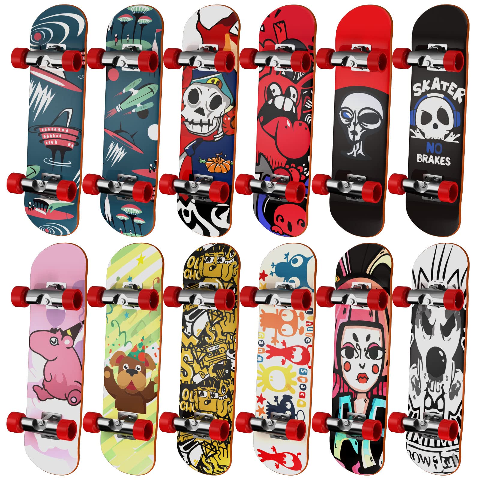 HOMETALL fingerboards 12-pack displayed for gifting and creative play.