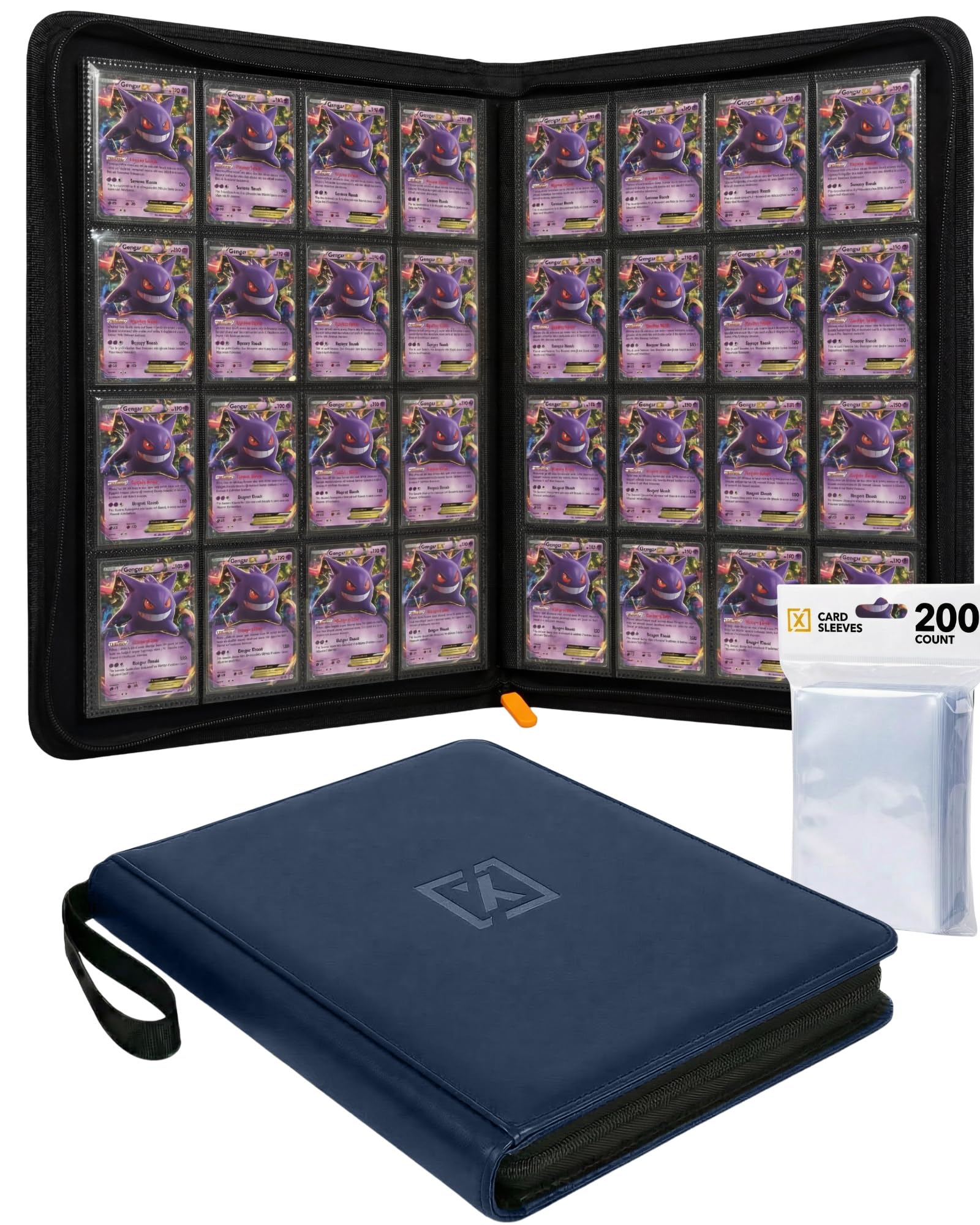 HOMEXPRO X PRO 1000+ binder with midnight blue cover and large capacity for cards.
