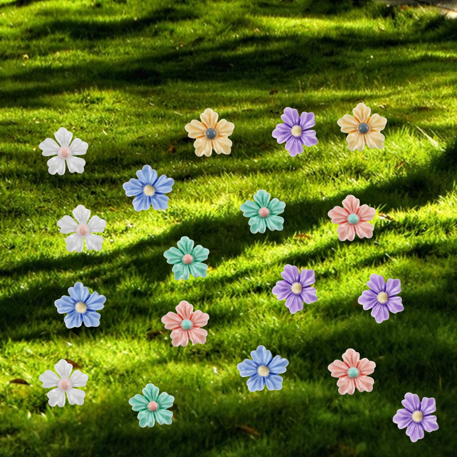 HOMICO 100-piece set of bright miniature flowers for crafts.