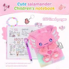 Homicozy axolotl diary pen set for vibrant, colorful note-taking.