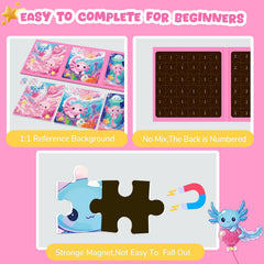 Homicozy axolotl magnetic puzzles age-appropriate for children 3-8