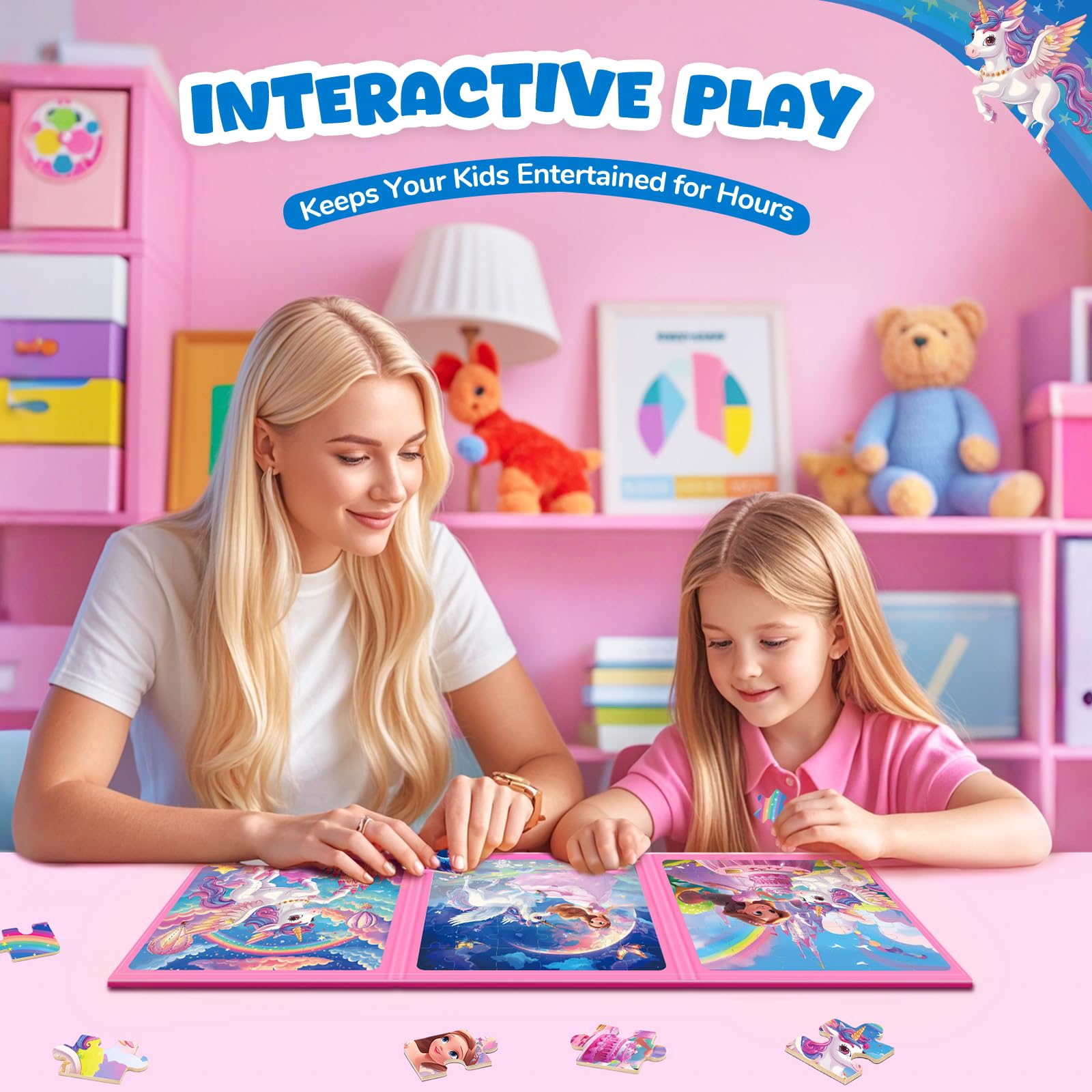 Homicozy magnetic puzzles back-of-piece code and 1-to-1 reference aids sorting
